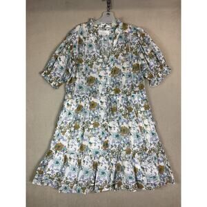 Trovata Dress Womens L Multicolor Birds Of Paradise Belted Mini Layered SS